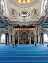 Sendayan, Malaysia-ÃÂ December 15, 2019: View of visitor inside Sri Sendayan Mosque, This mosque is donated by TS Rashid hussain.